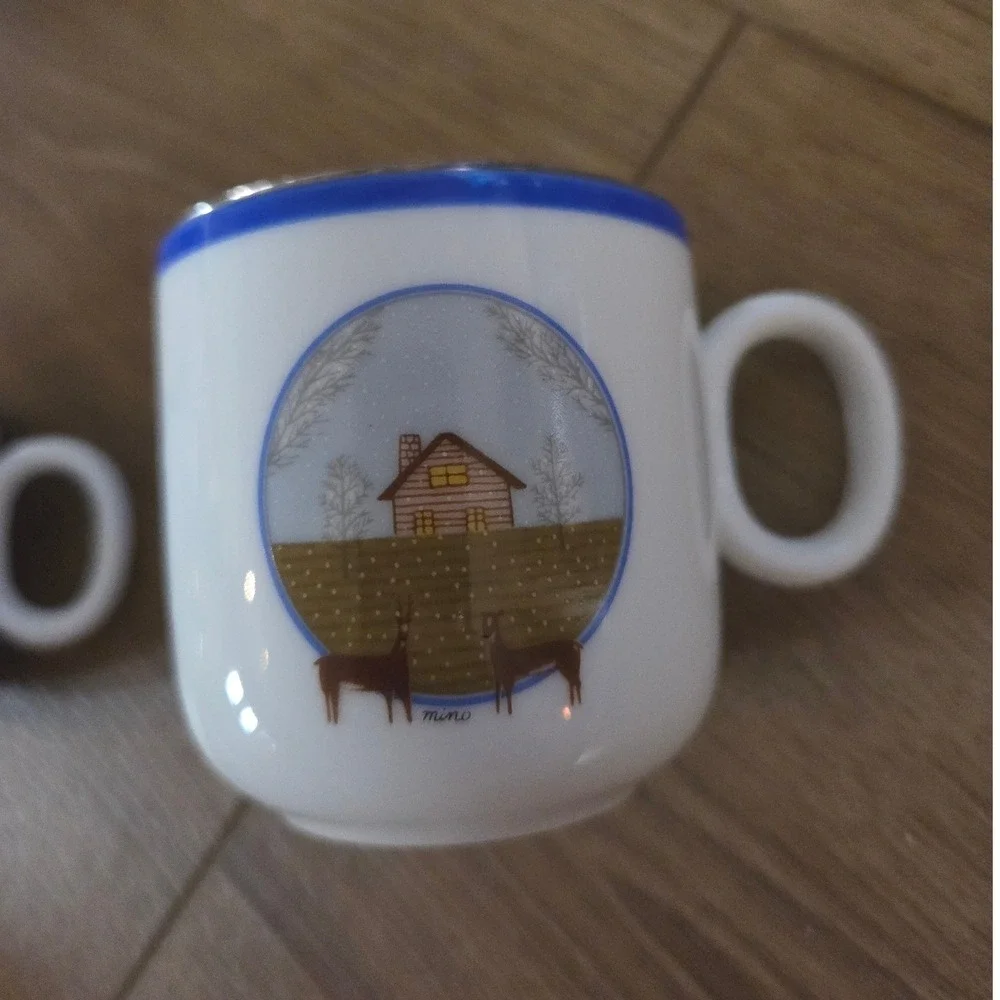 Mikimoto International 90s Mine Crane‎ Espresso Cup and Saucer Set